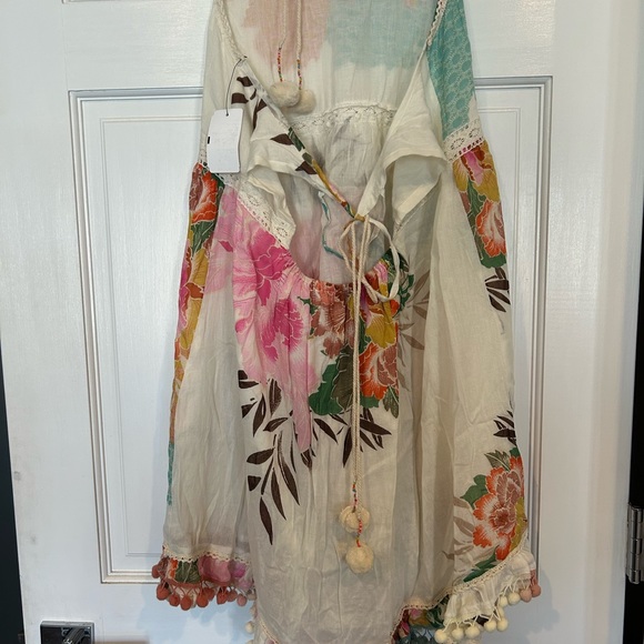 Floral Boho Summer Dress with Pom Poms-NWT - Picture 3 of 9